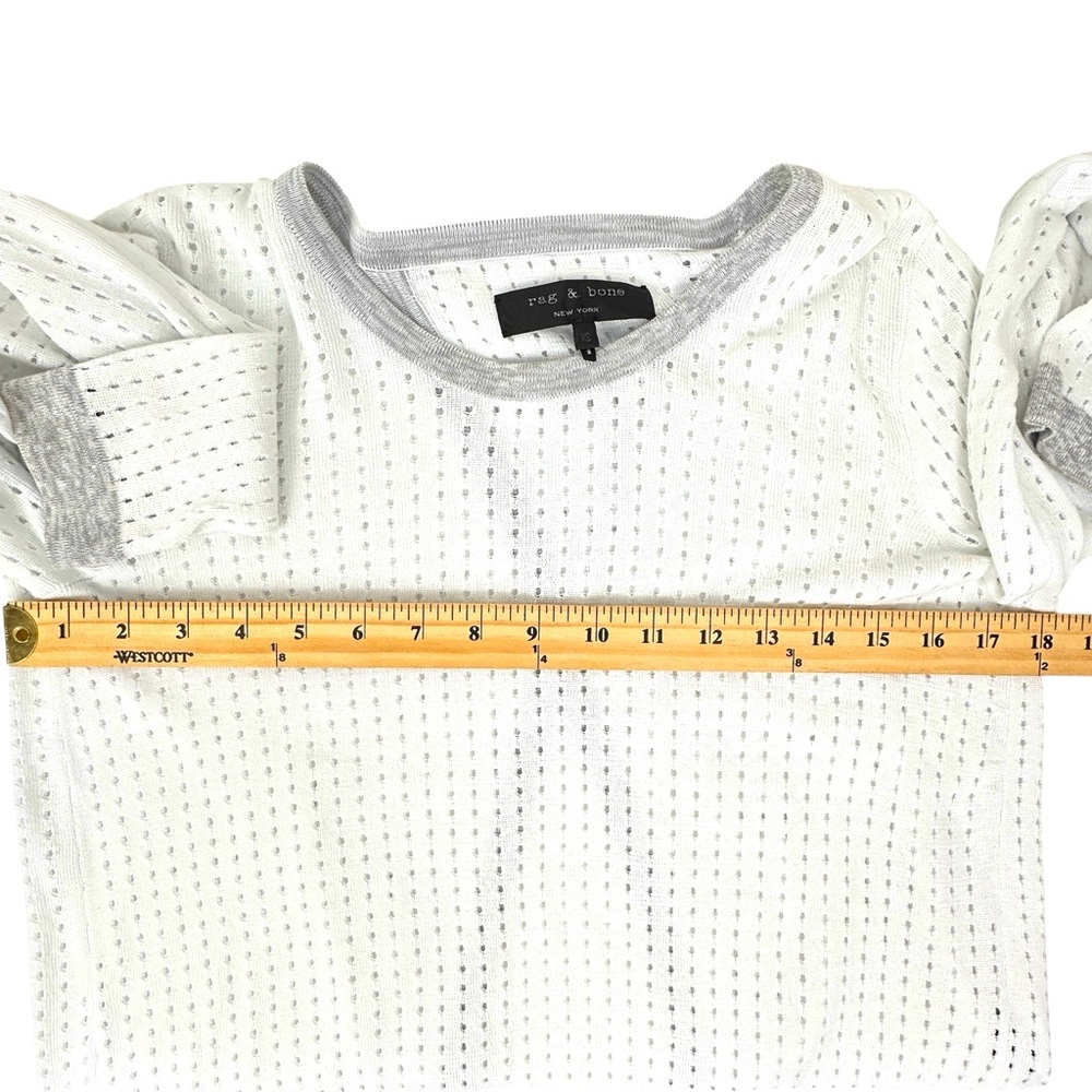 NWOT Rag & Bone Ariana White Perforated Pullover Sweater Size X-Small - Picture 9 of 10